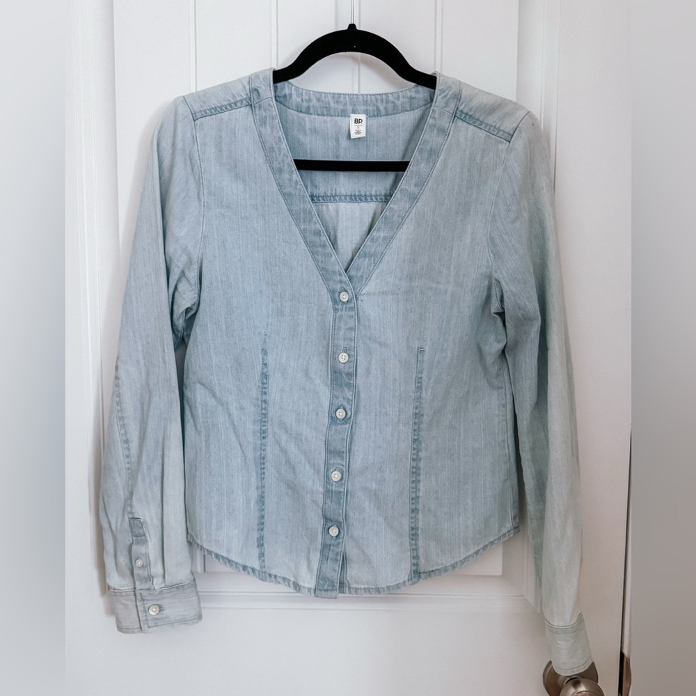 BP Light Denim Button-Down Shirt